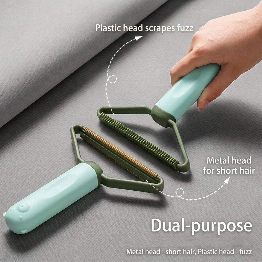 Blue Foldable Pet Cooling Mat (L) and Green Pet Hair Cleaner Set view 4