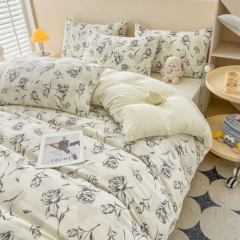 Rose Print Bedding Set - 3 Piece Set - Quilt Cover 200 x 229 cm with 2 view 2