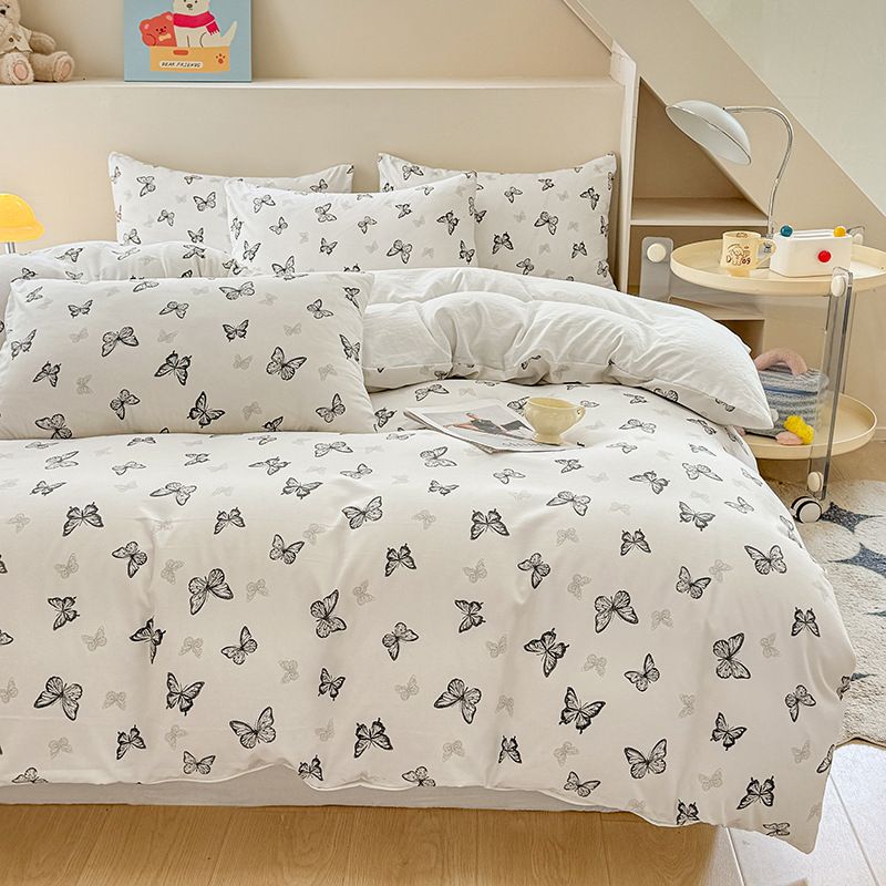 Butterfly Print Bedding Set - 3 Piece Set - Quilt Cover 229 x 229 cm with 2 view 2