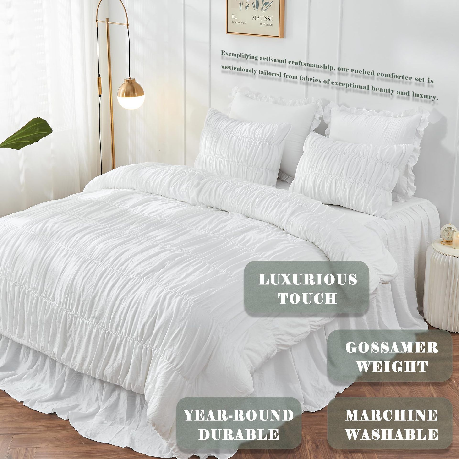 Textured Bohemian Ruffled Quilt Cover Set view 2