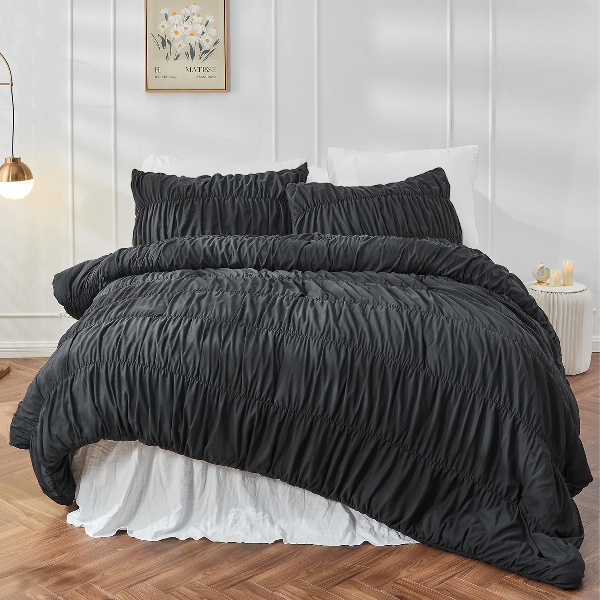 Textured Bohemian Ruffled Quilt Cover Set