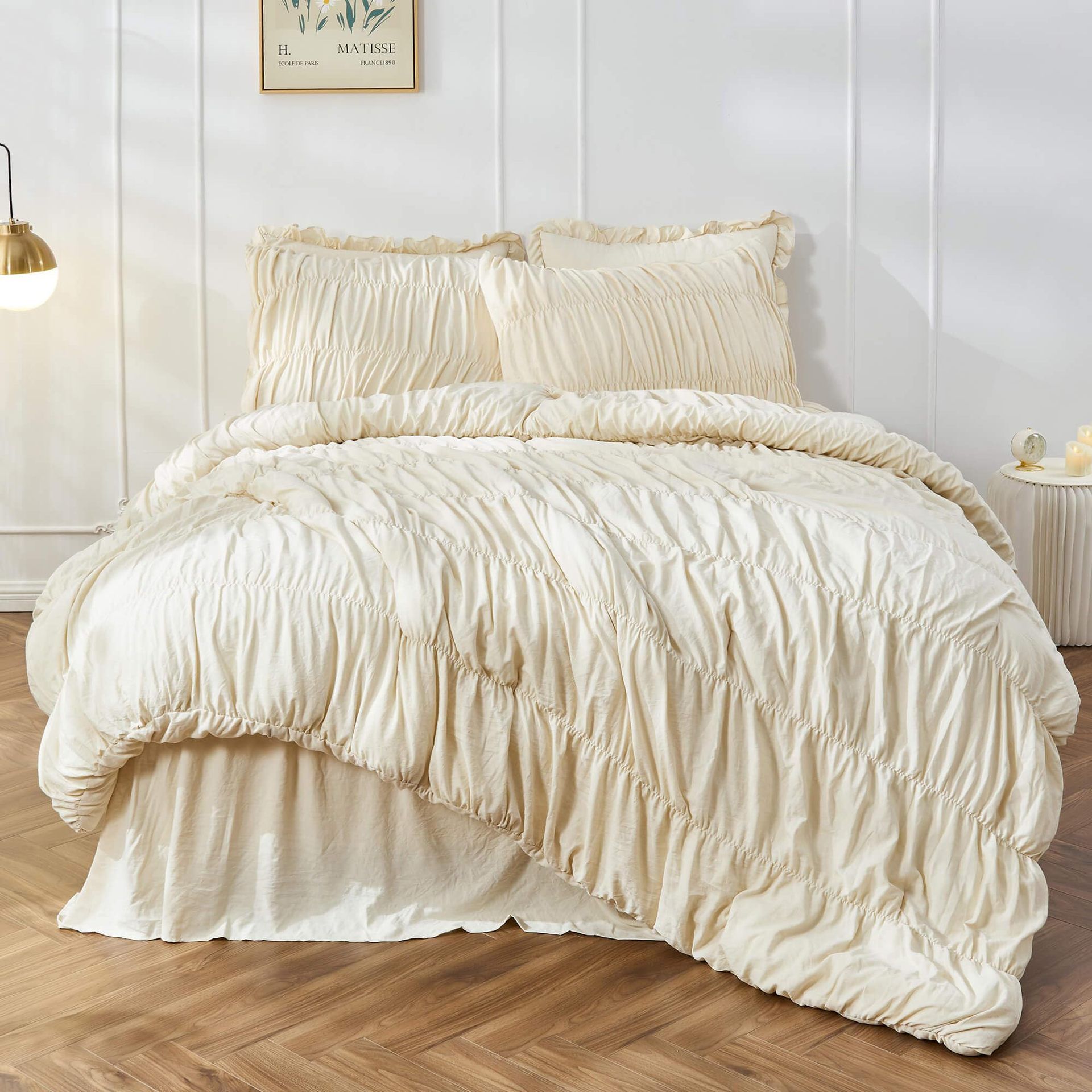 Textured Bohemian Ruffled Quilt Cover Set