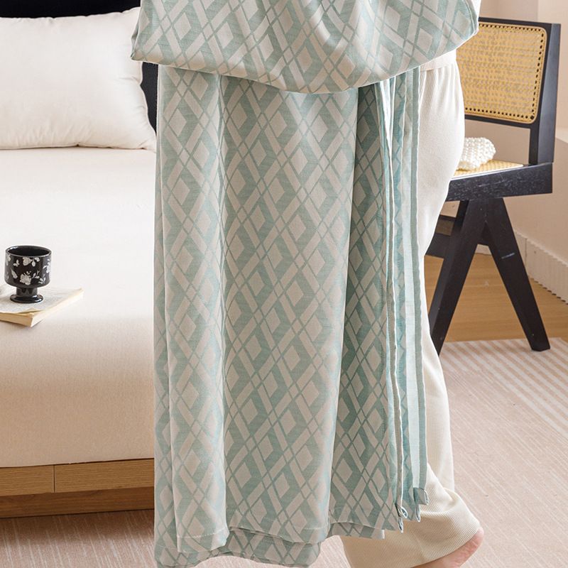 Blue Diamond Pattern Bamboo Fiber Summer Cooling Blanket 150×200cm for Bed view 4