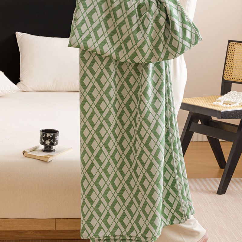 Green Diamond Pattern Bamboo Fiber Summer Cooling Blanket 150×200cm for Bed view 7