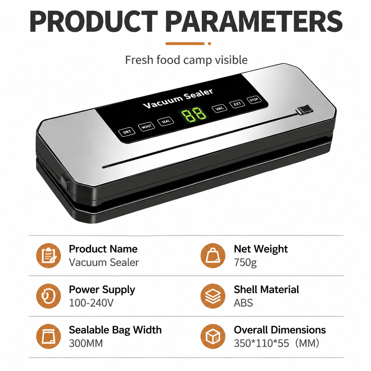 Automatic Vacuum Sealer Machine - Dry and Moist Food Sealing System 300mm Seal view 4