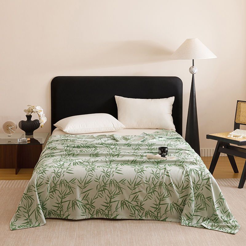 Bamboo Fibre Cooling Blanket Green Bamboo Pattern 200×230cm for Summer Bed and view 2