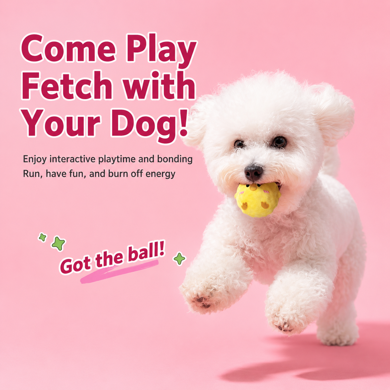 2-Piece Yellow Chick Squeaky Ball Dog Toy Set with TPR Thorn Ball Inside view 3