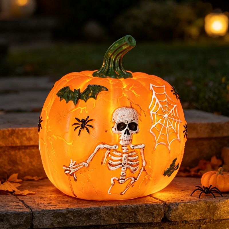 Halloween Pumpkin Light Decoration with Skull Design view 5