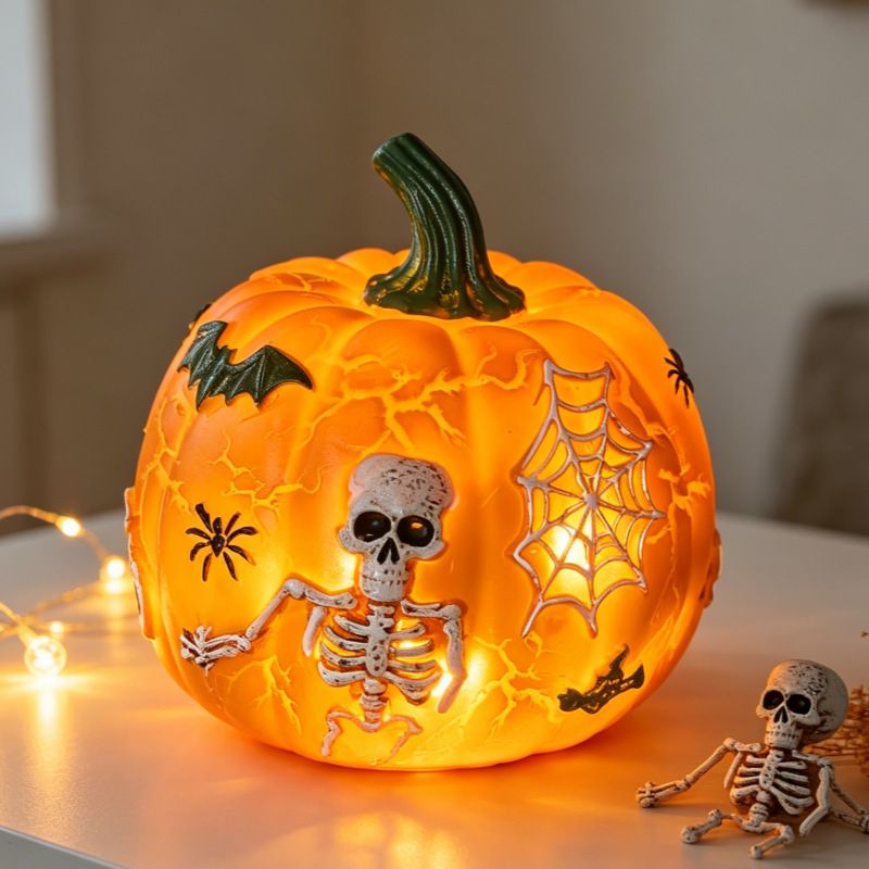 Halloween Pumpkin Light Decoration with Skull Design view 6