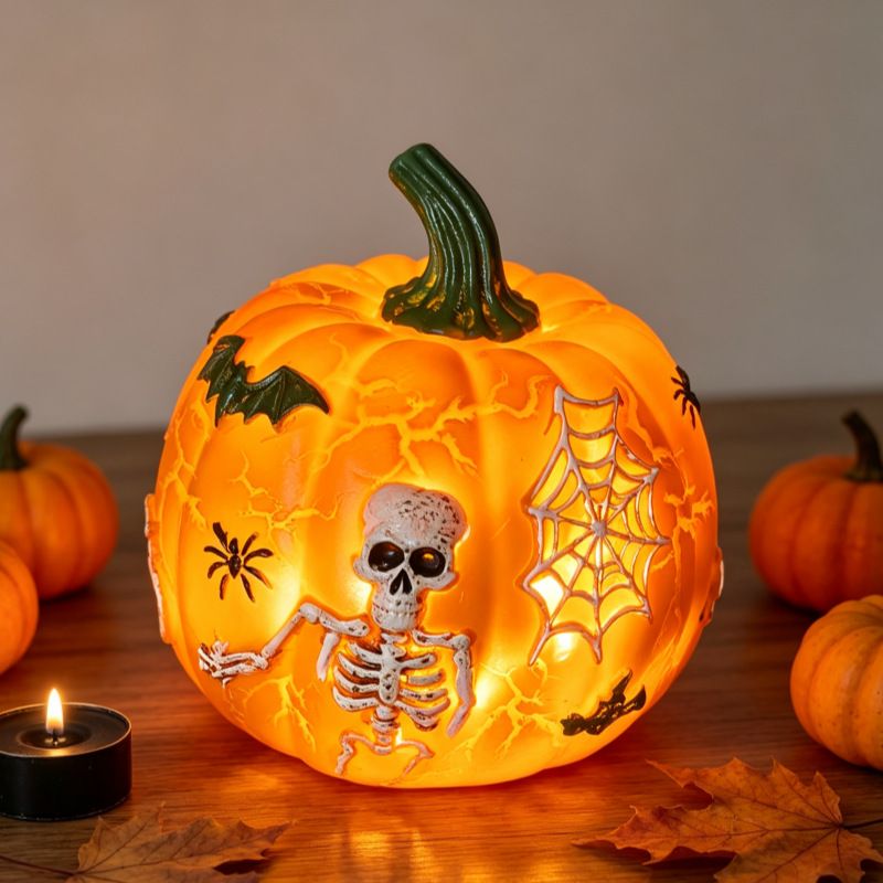 Halloween Pumpkin Light Decoration with Skull Design view 7