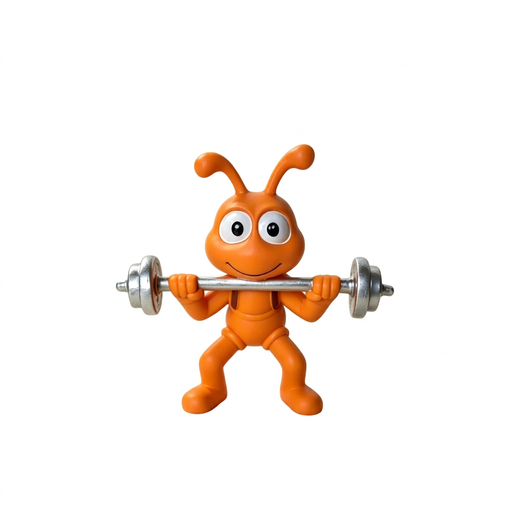 Cartoon Ant Figurine Desk Decor- Weightlifting Ants-Home Office Desk Decoration