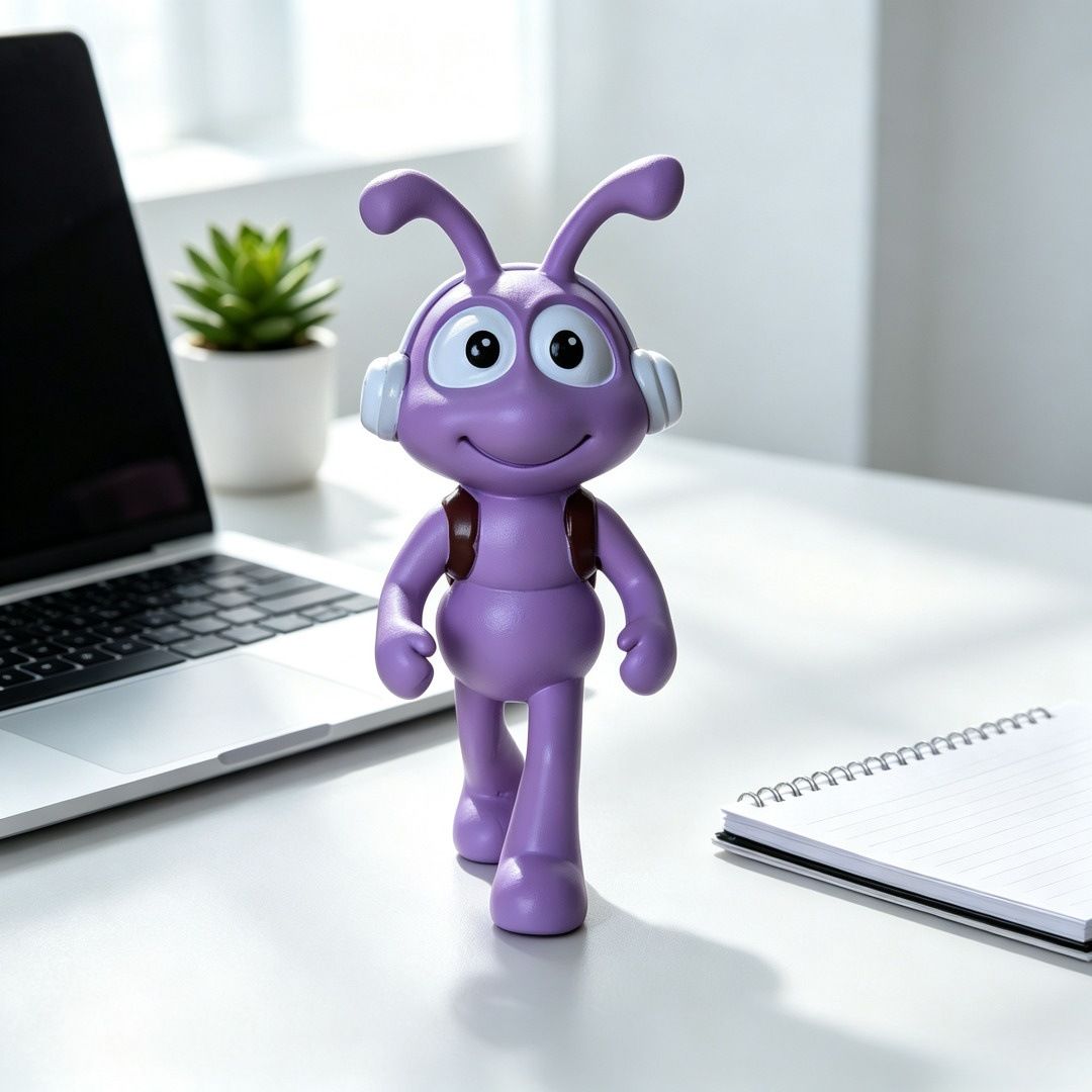 Cartoon Ant Figurine Desk Decor- Musical Strolling Ants-Home Office Desk view 2