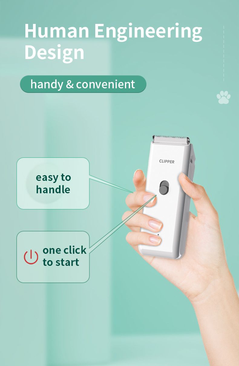 White Portable Pet Grooming Clipper for Dogs and Cats - IPX7 Waterproof USB view 6