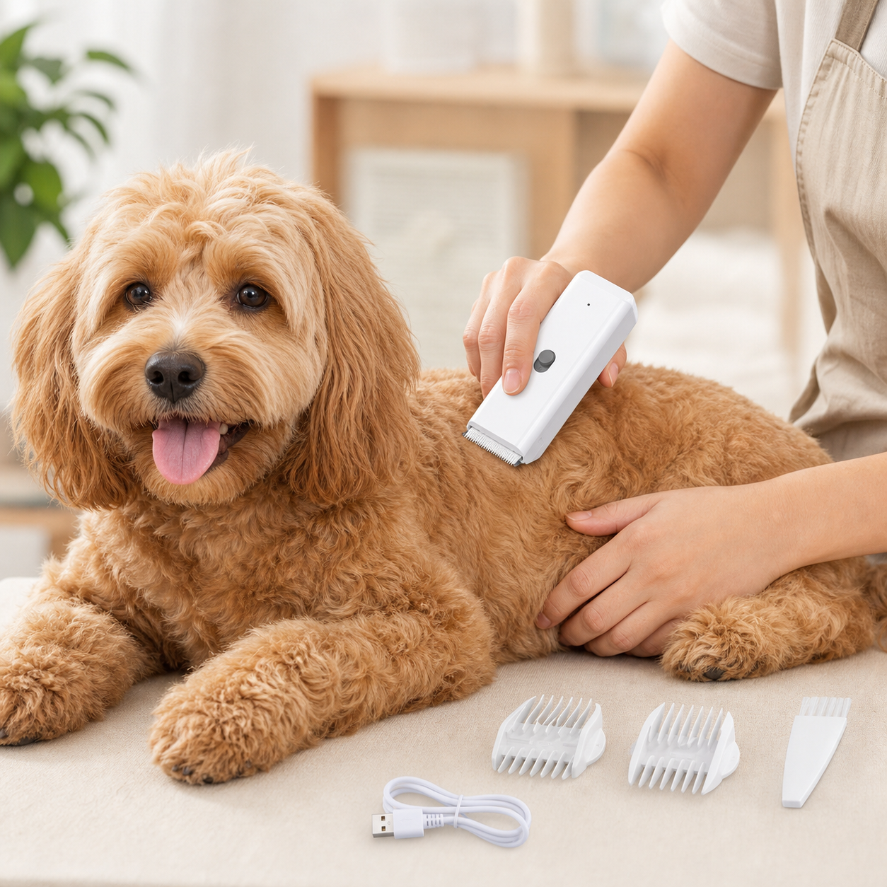 White Portable Pet Grooming Clipper for Dogs and Cats - IPX7 Waterproof USB view 8