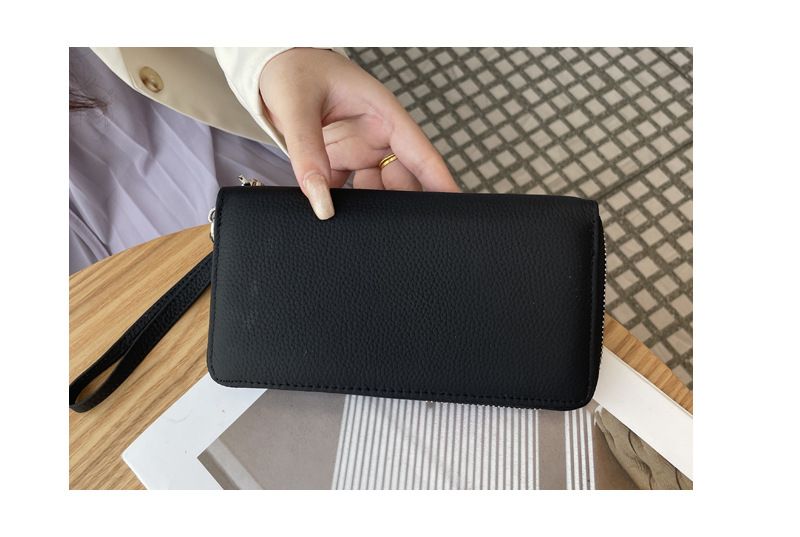 Purple Women's Genuine Leather Long Wallet - Zip Closure Clutch Purse with view 4