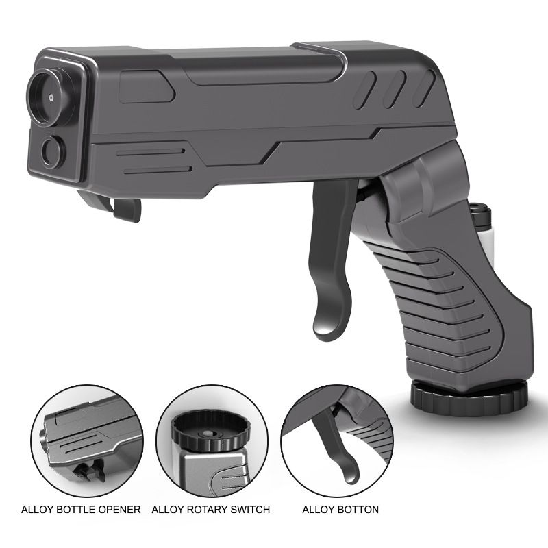 Multifunctional Champagne Gun with Bottle Opener and Spray Dispenser - Alloy