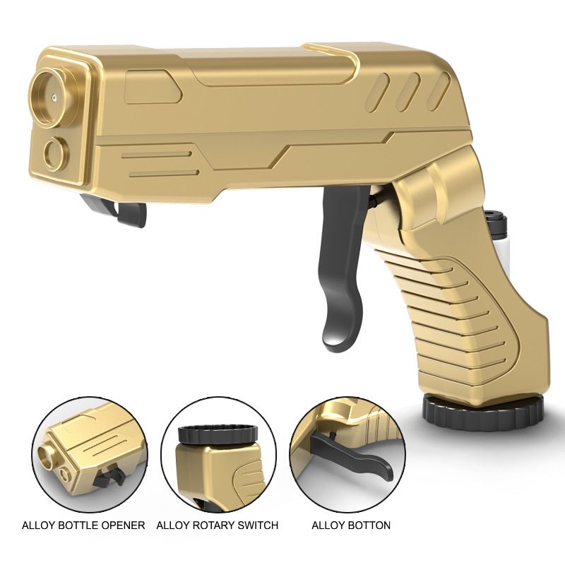 Multifunctional Champagne Gun with Bottle Opener and Spray Dispenser - Alloy