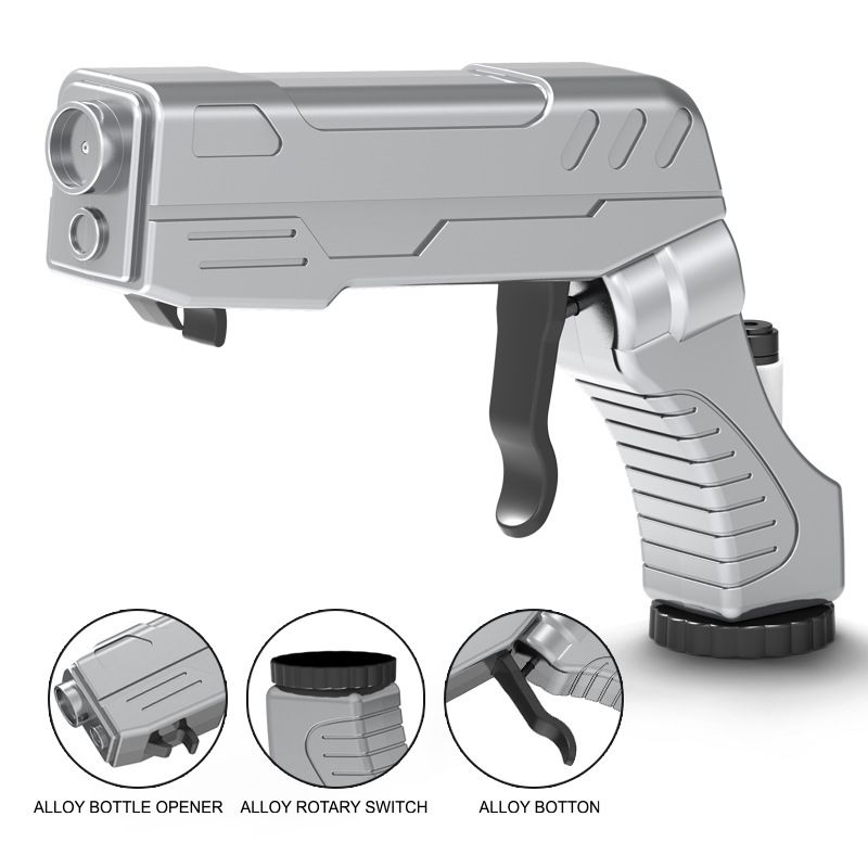 Multifunctional Champagne Gun with Bottle Opener and Spray Dispenser - Alloy