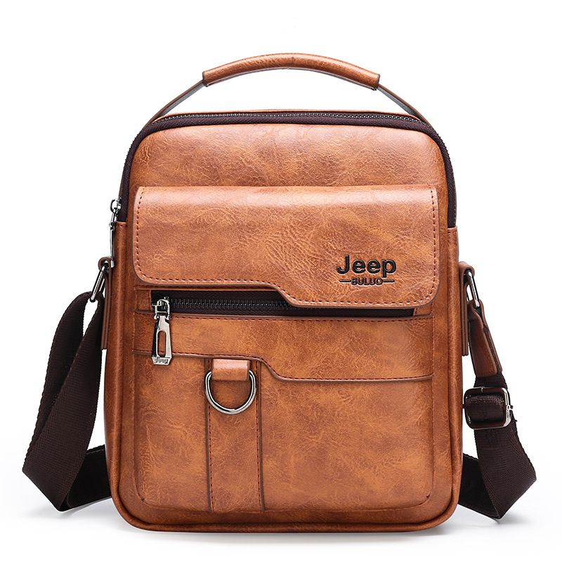 4PCS Black Retro Business Casual Bag Set with Soft PU Leather Messenger Bag view 4