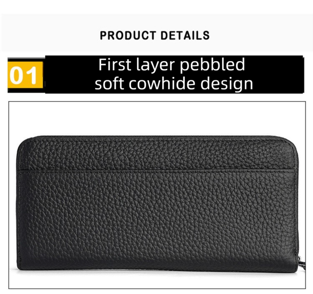 Apricot Genuine Leather Women's Long Wallet with RFID Blocking & Hidden NFC view 6