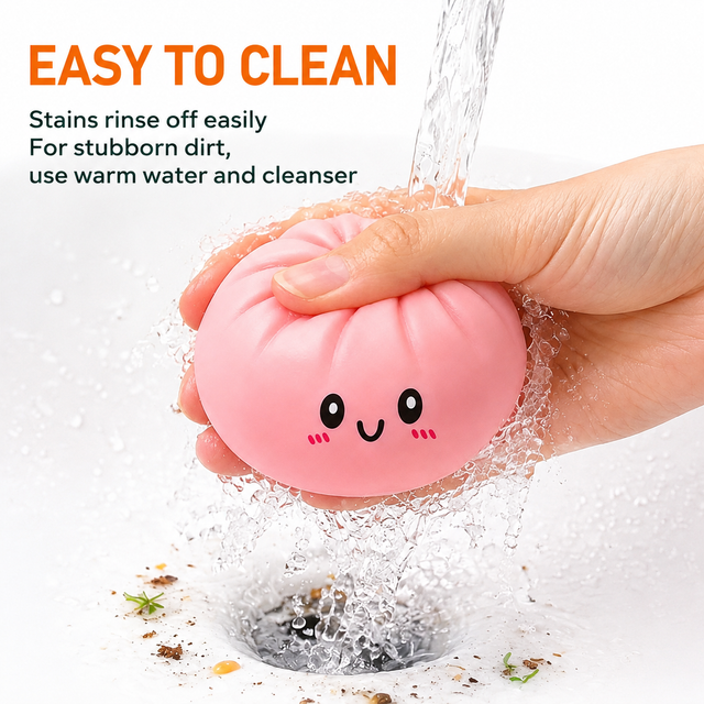 Realistic Steamed Bun Squishy Stress Relief Toy with Steamer Basket - Gold view 5