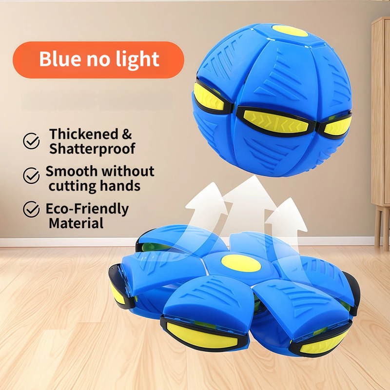 Blue LED Transforming Flying Disc Ball Toy with Music & No Light - Soft EVA