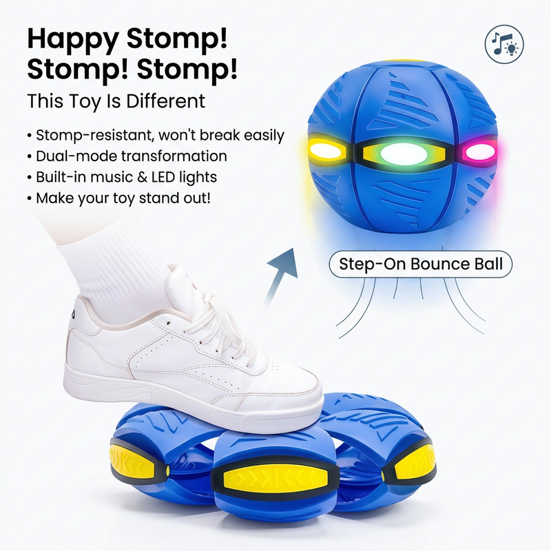 Green LED Transforming Flying Disc Ball Toy with Music & 3 Light - Soft EVA view 2