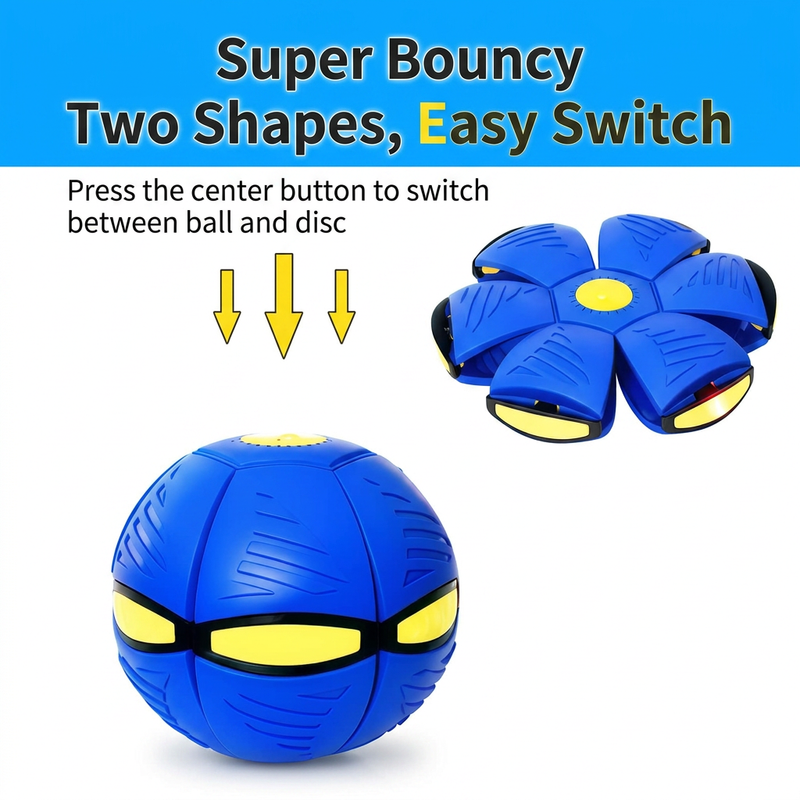 Green LED Transforming Flying Disc Ball Toy with Music & 3 Light - Soft EVA view 3