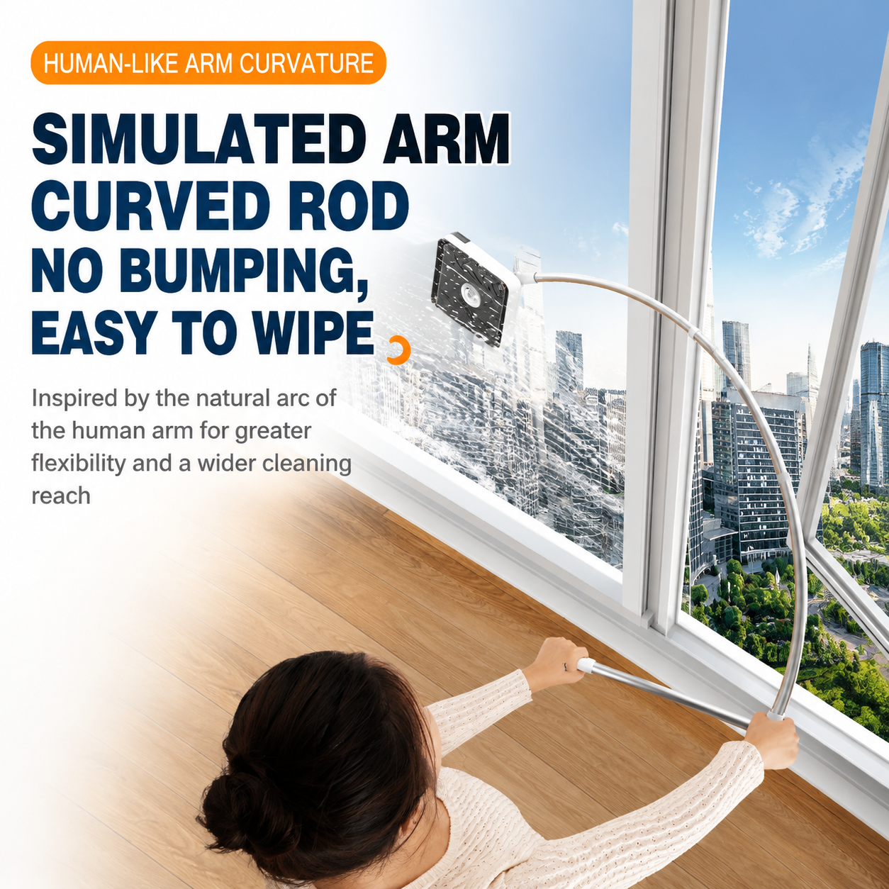 Lightweight Interior & Exterior Window Cleaner with 110cm Extendable Aluminium view 6