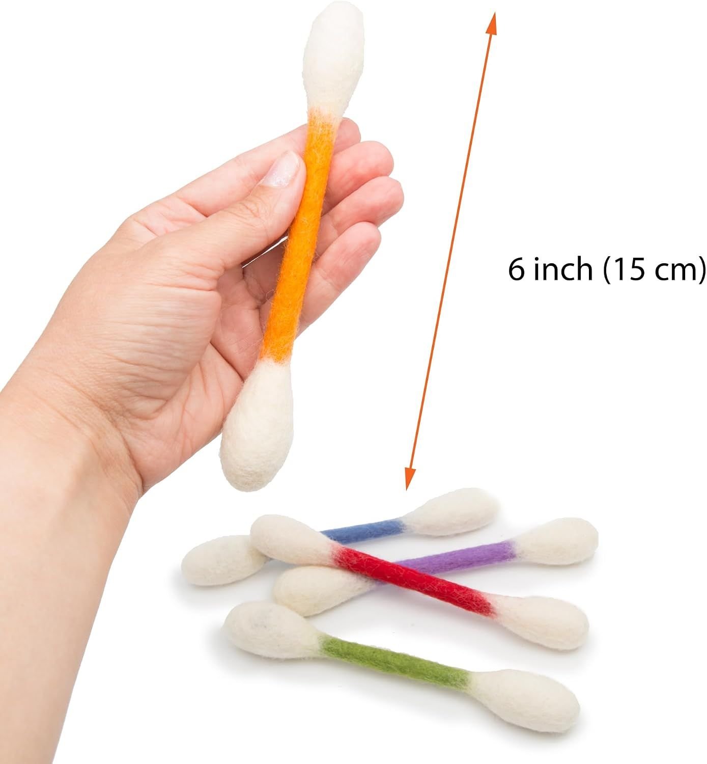 6 Pack Green Cotton Swab Stick Cat Toys with Catnip - Durable for Chew view 3