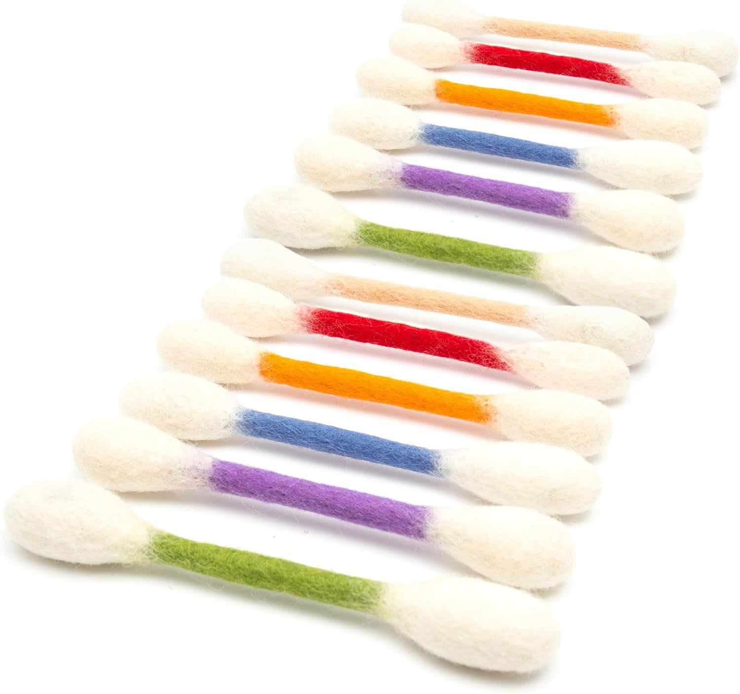 12 Pack Colorful Cotton Swab Stick Cat Toys with Catnip - Durable for Chew