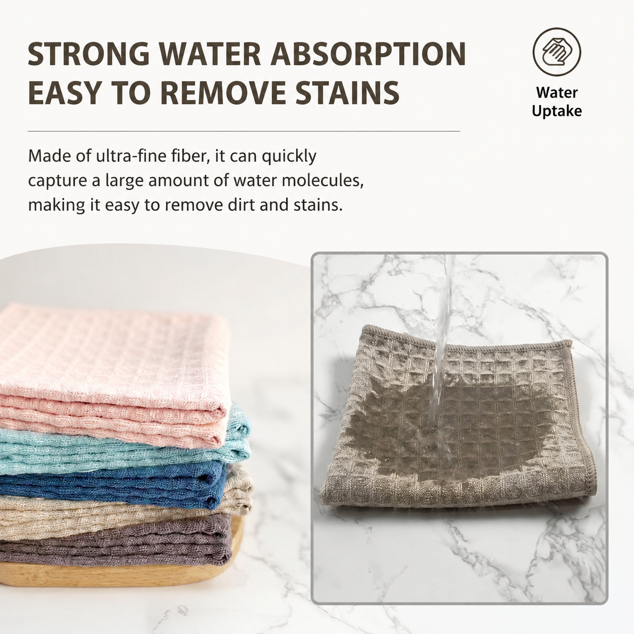 20 Pack Microfibre Waffle Cleaning Rag Set - Super Absorbent Durable Kitchen view 2
