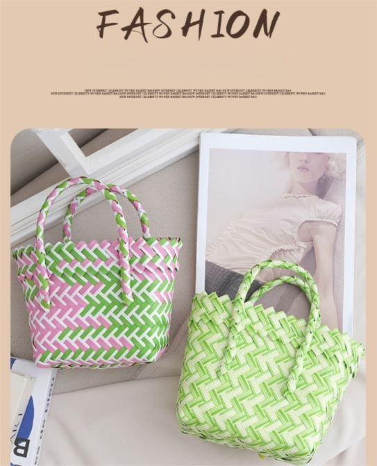Handwoven Fresh PP Tote Bag with Upright Square Structure view 5