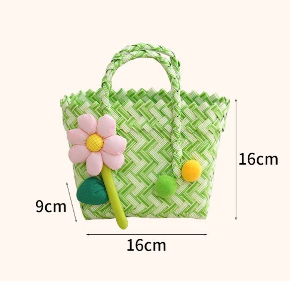 Handwoven Fresh PP Tote Bag with Upright Square Structure view 6