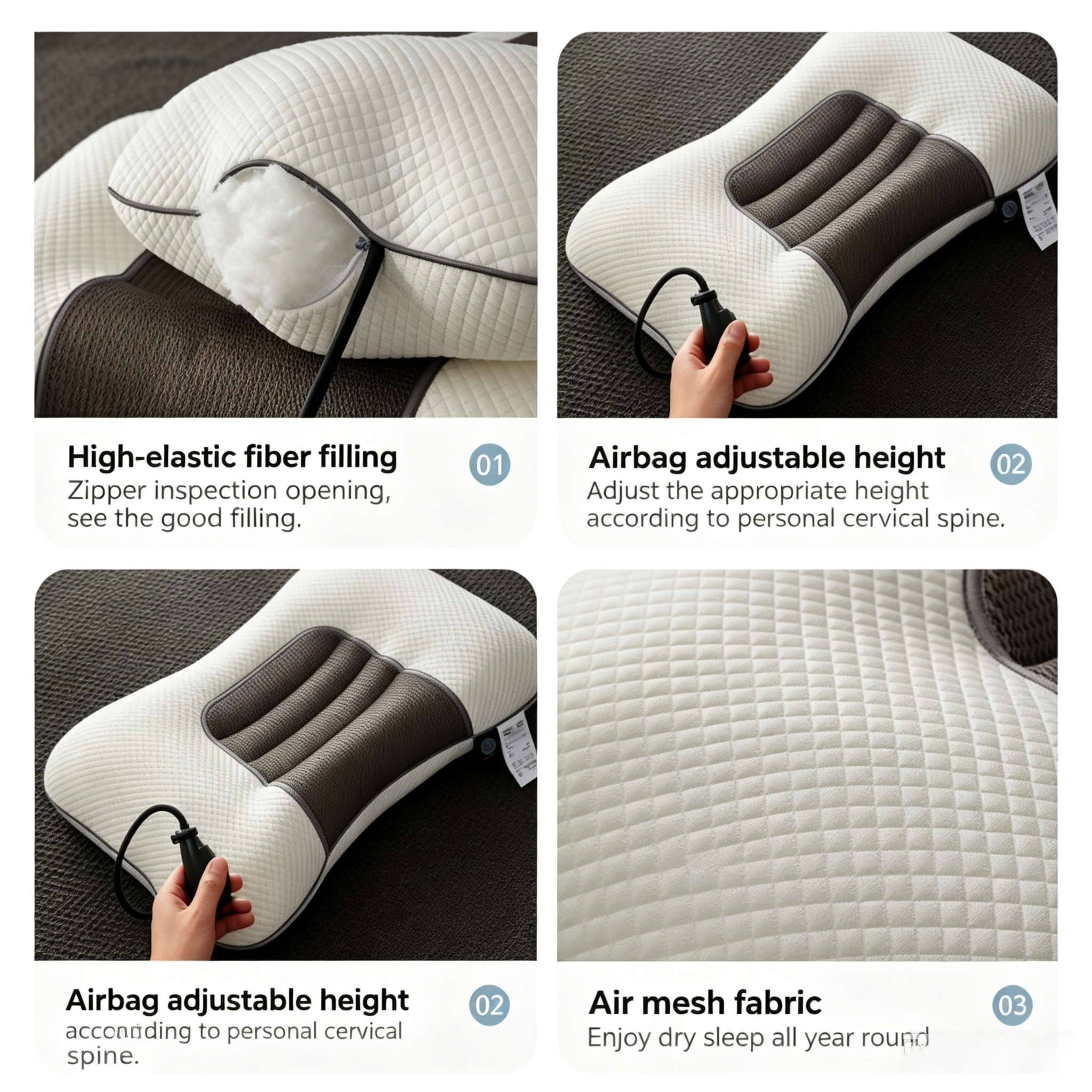 Blue Airbag Adjustable Cervical Neck Support Pillow - All Reason High view 5