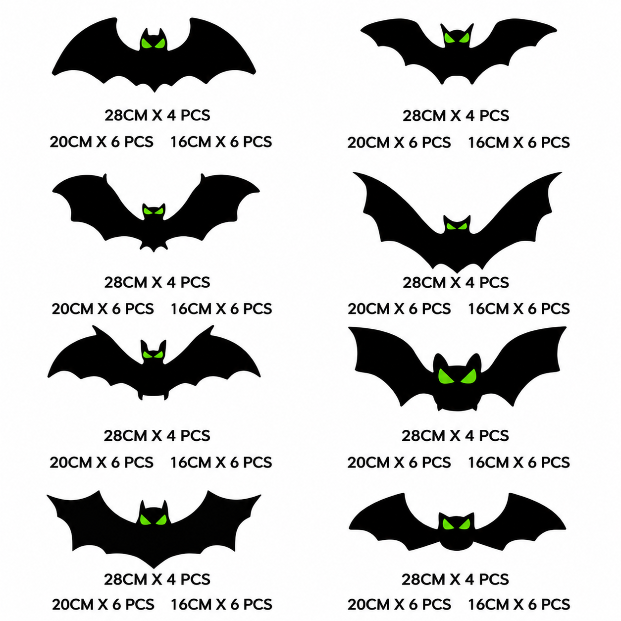 3D Glow in The Dark Bat Wall Decors Set for Halloween Party Home Spooky view 2