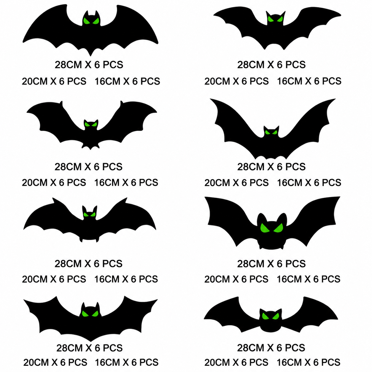 3D Glow in The Dark Bat Wall Decors Set for Halloween Party Home Spooky view 2