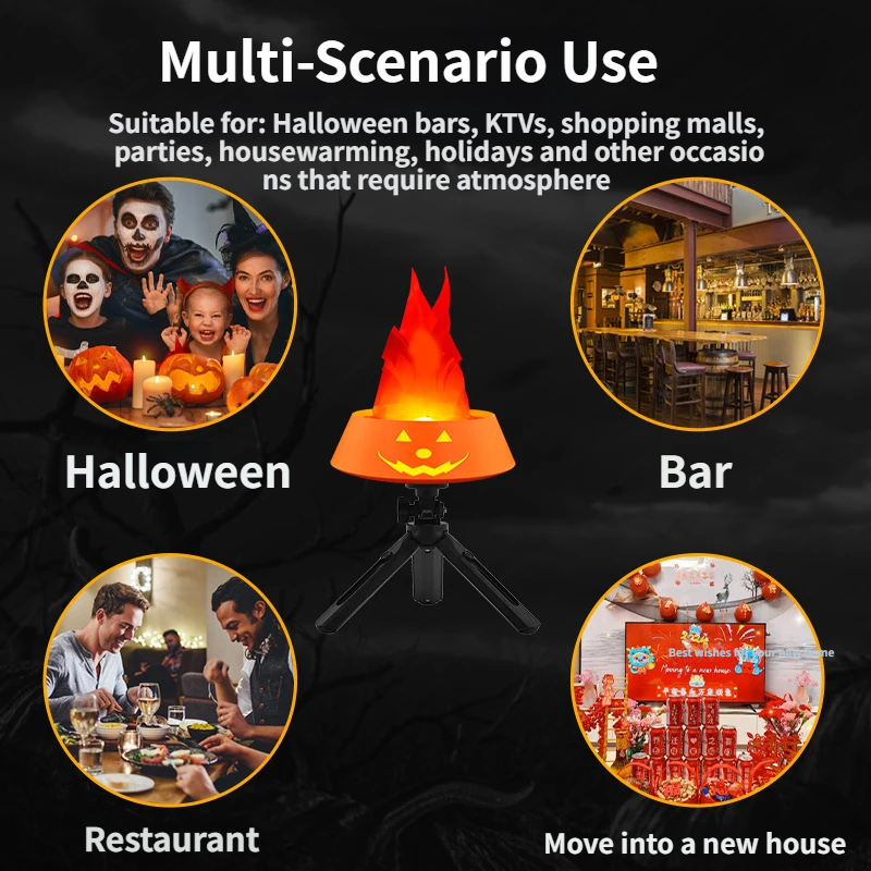 Style-1 LED Halloween Pumpkin Lantern and Simulated Silk Flame Blowing Light view 6