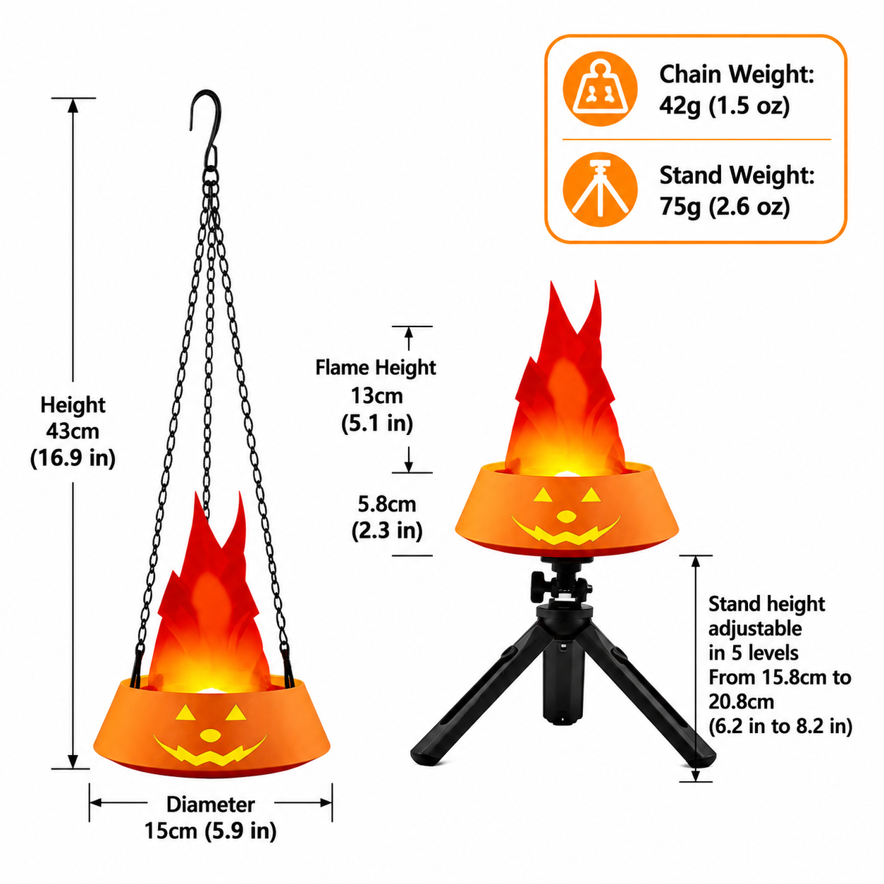 Style-2 LED Halloween Pumpkin Lantern and Simulated Silk Flame Blowing Light view 7