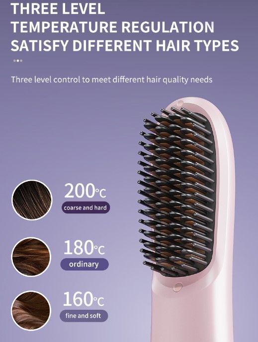 Pink 4D Straight Hair Comb and Negative Ionic Styler with Dual MCH Ceramic view 6