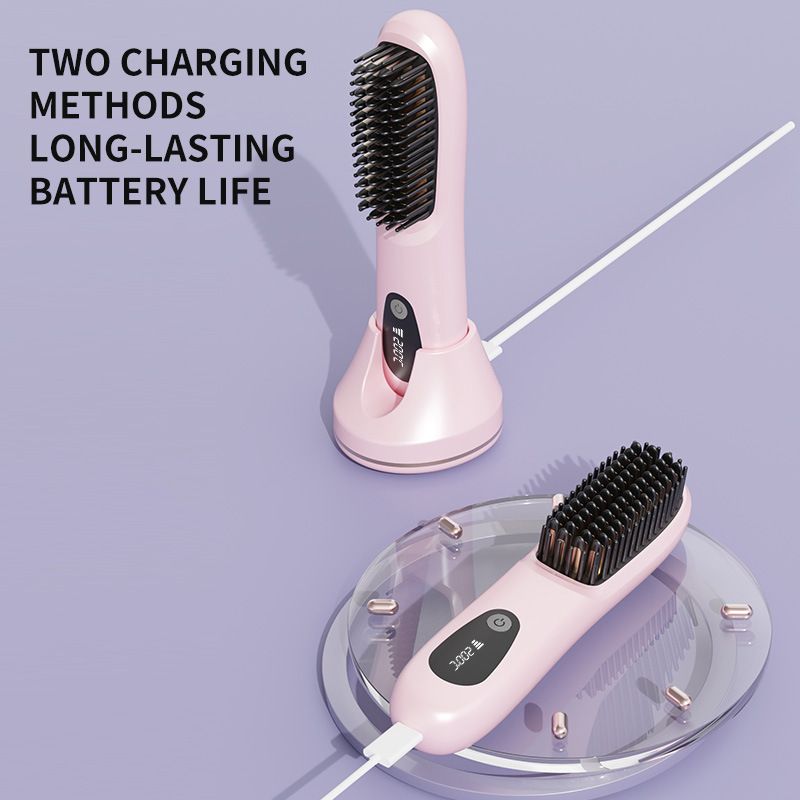 Black 4D Straight Hair Comb and Negative Ionic Styler with Dual MCH Ceramic view 4