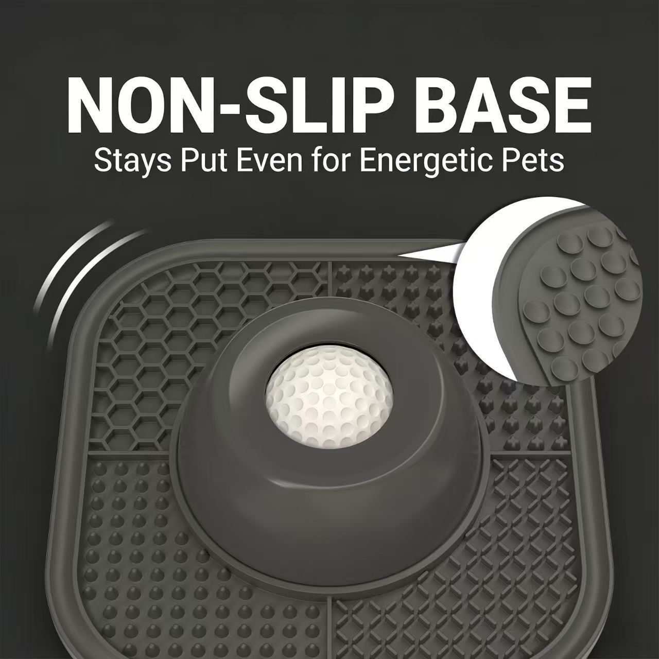 Grey Slow Feeder Dog Bowl and Lick Mat Set - Food Grade Silicone Non Slip view 5