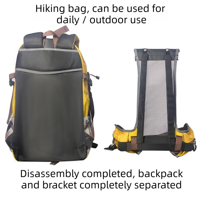 40L Green Lightweight Outdoor Hiking Backpack with Detachable Suspended Frame view 2