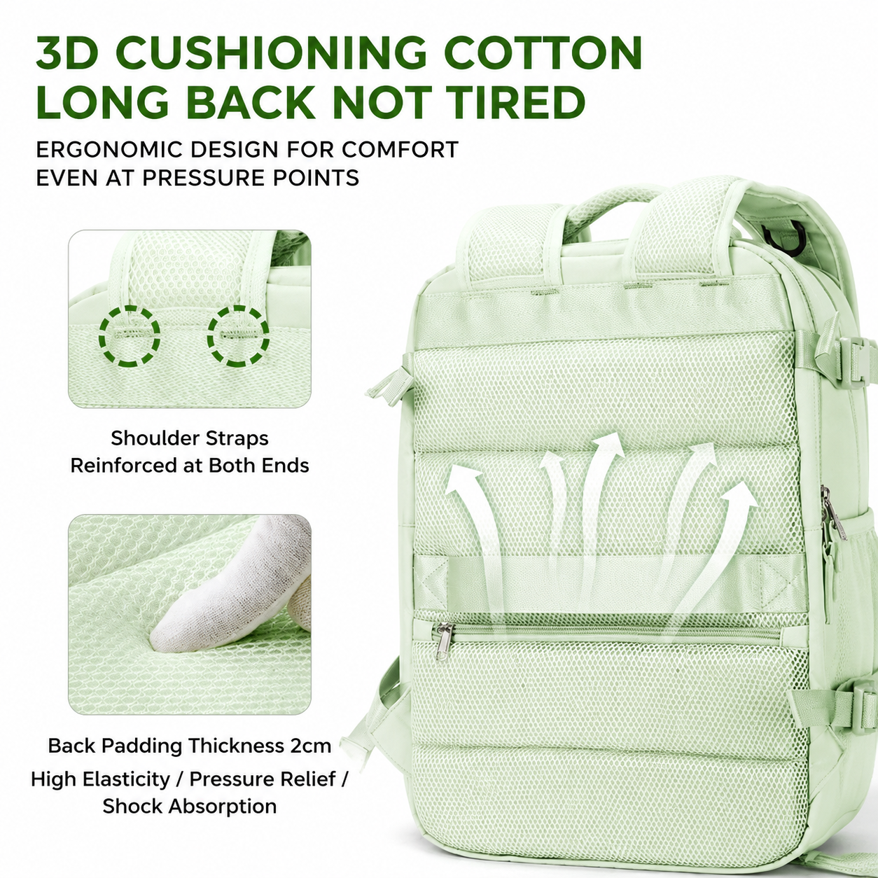 Grey 35L Vacuum Compression Travel Backpack with Manual Air Pump view 5