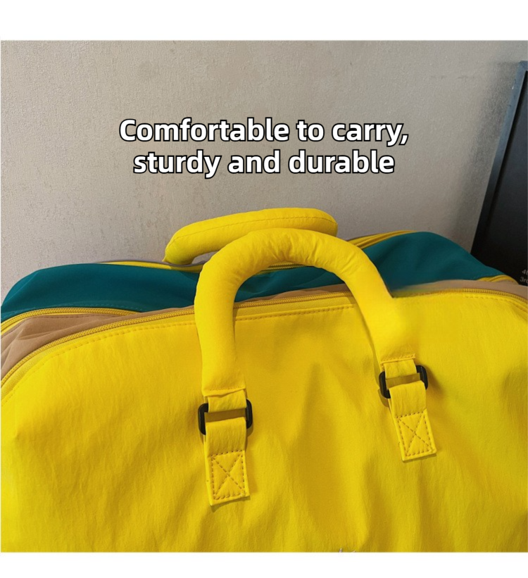 Black 30L Lightweight Travel Duffle Bag with 3 Zippered Main Sections and Shoe view 8