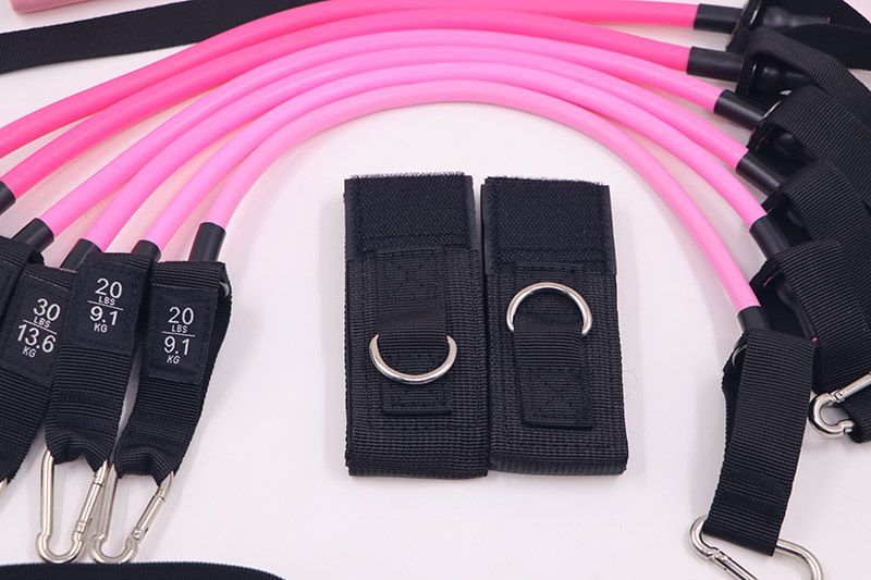 Black 180 lbs Adjustable Pilates Bar & Resistance Band Set - Multifunctional view 4