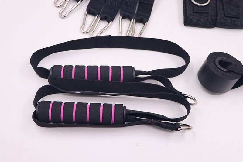 Black 180 lbs Adjustable Pilates Bar & Resistance Band Set - Multifunctional view 5