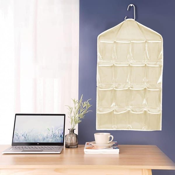 4 Pack Beige Hanging Closet Organizer view 5