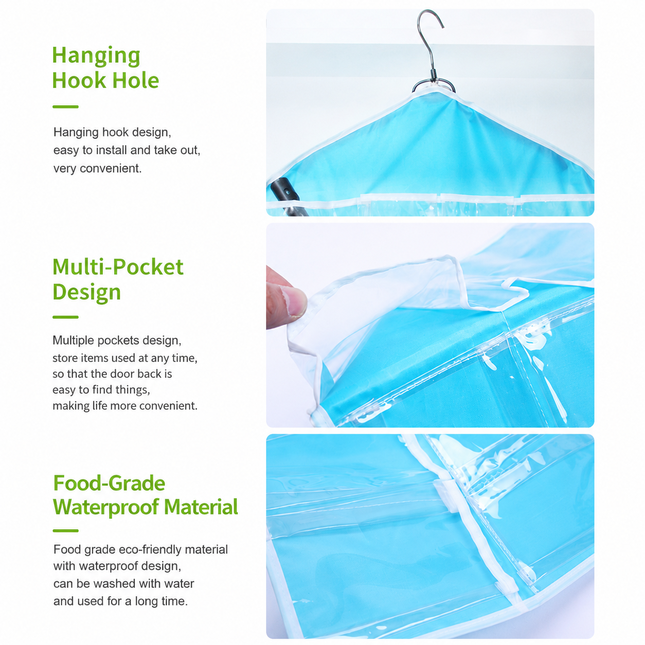 4 Pack Blue Hanging Closet Organizer view 4