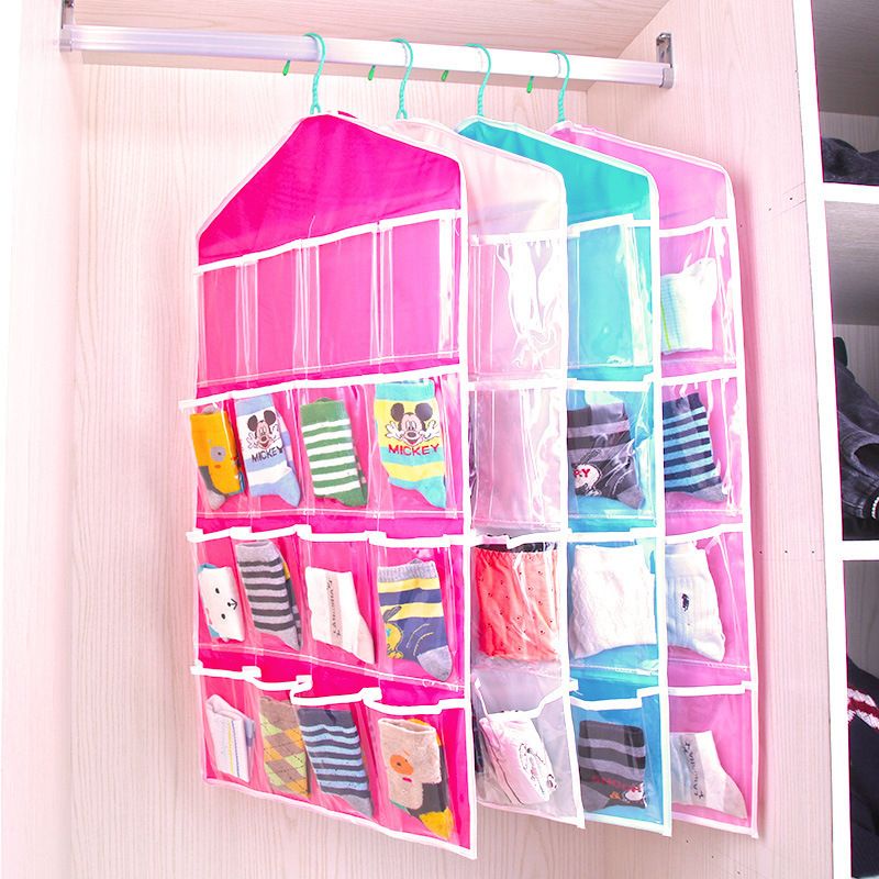 4 Pack Blue Hanging Closet Organizer view 5
